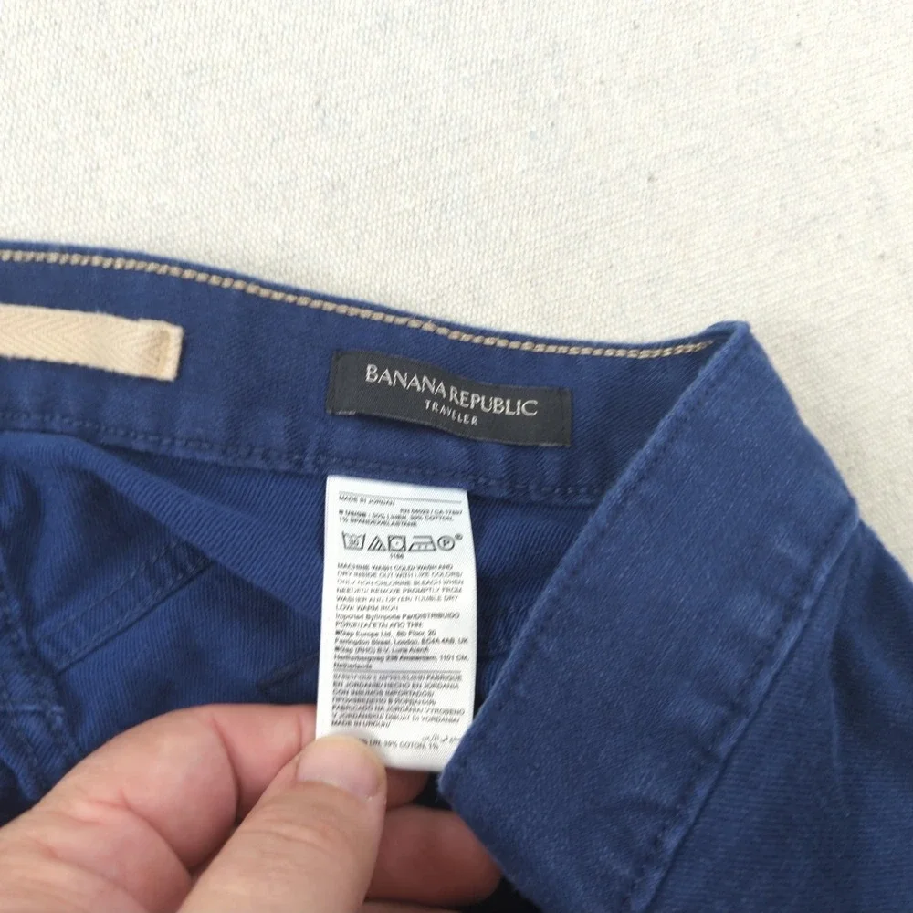 Banana‎ Republic Mens 30x32 Blue Pants Traveler Athletic Slim Fit Golf Stretch